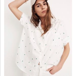 Madewell Embroidered Cactus Button Up